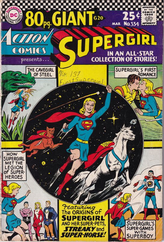 Supergirl 80-Page Giant G-20 Action Comics #334, DC March 1966, Jim Mooney cover