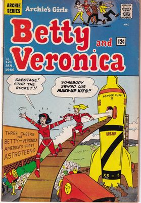 Archie's Girls Betty and Veronica #121, January 1966, Dan DeCarlo 12¢ rocket