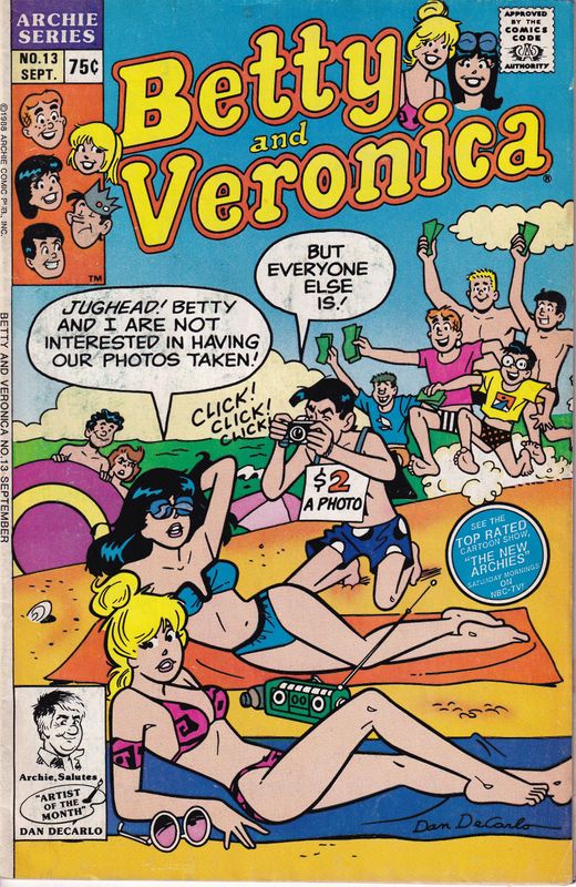 Betty and Veronica #13, Archie Comics, September 1988, Dan DeCarlo bikini cover