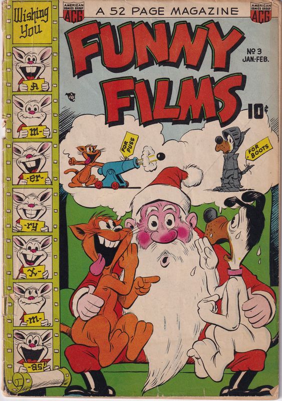 Funny Films #3, ACG, February 1950, 10¢ Dan Gordon Christmas cover