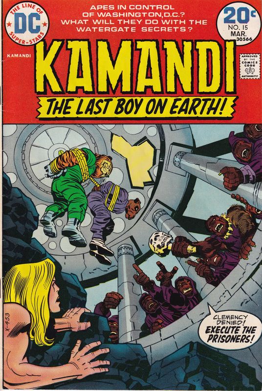 Kamandi, the Last Boy on Earth #15, DC March 1974, Jack Kirby cover &amp; interior