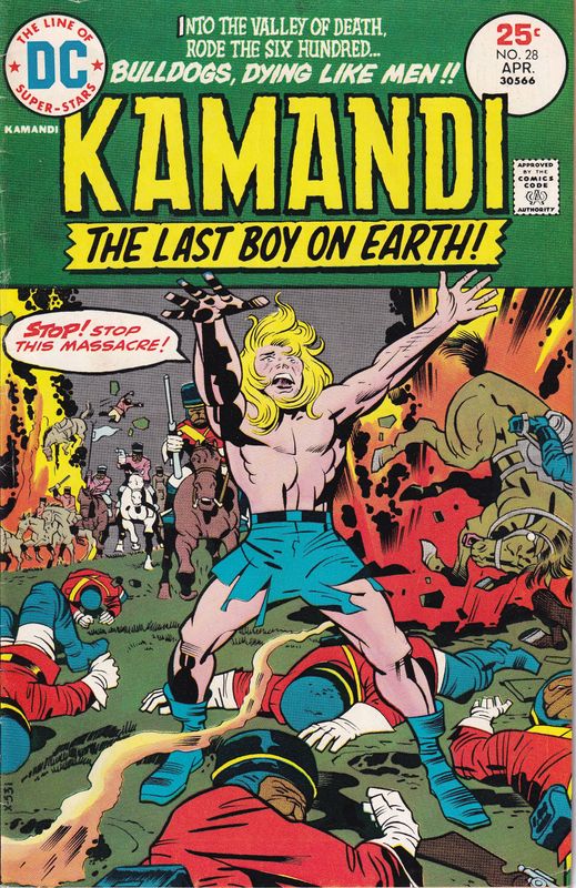 Kamandi, the Last Boy on Earth #28, DC April 1975, Jack Kirby cover &amp; interior