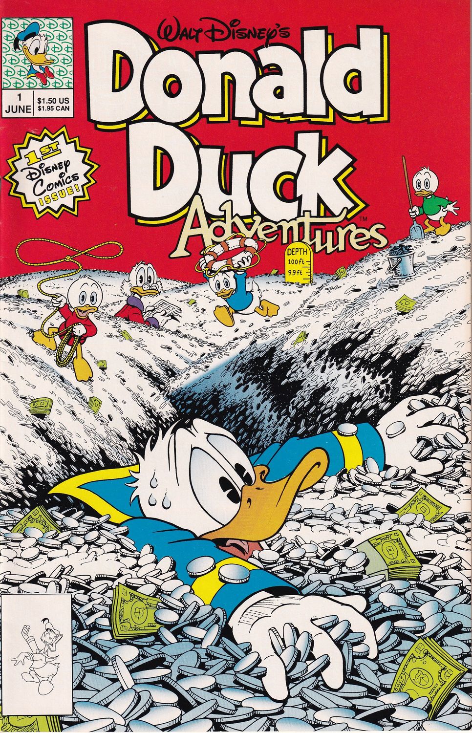 Walt Disney's Donald Duck Adventures #1, Disney, June 1990, Don Rosa art