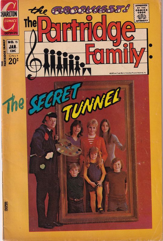 Partridge Family #15, Charlton Comics, January 1973, 20¢ photo cover of the cast