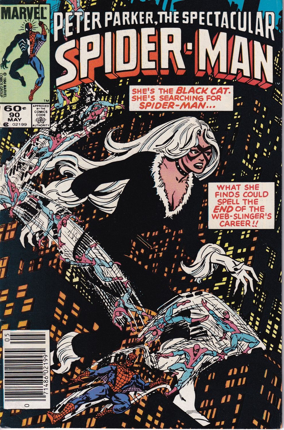 Spectacular Spider-Man #90, Marvel Comics, May 1984, 60¢ early black costume
