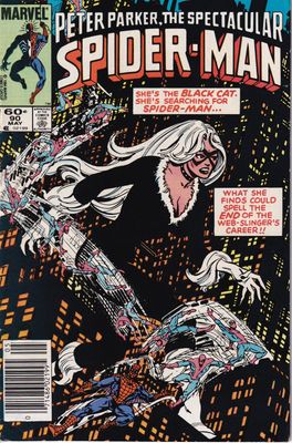 Spectacular Spider-Man #90, Marvel Comics, May 1984, 60¢ early black costume