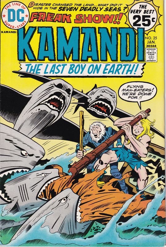 Kamandi, the Last Boy on Earth #25, DC January 1975, Jack Kirby cover &amp; interior