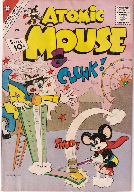 Atomic Mouse #47, Charlton Comics, April 1962, 10¢ art by Jon D'Agostino, etc.