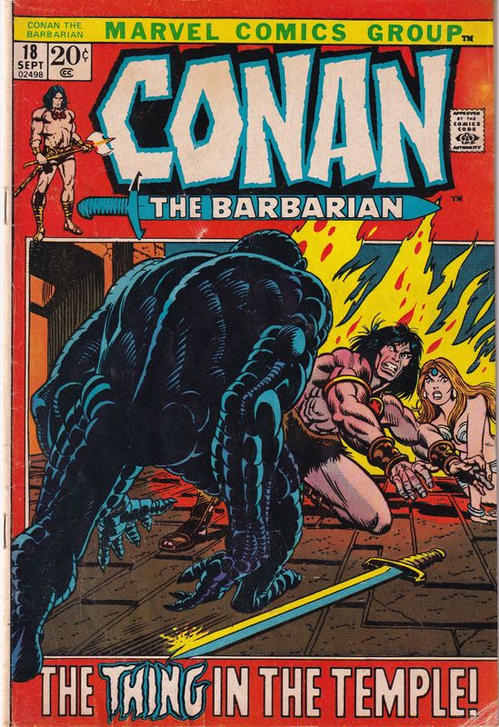 Conan the Barbarian #18, Marvel Comics, September 1972, 20¢ cover art Gil Kane