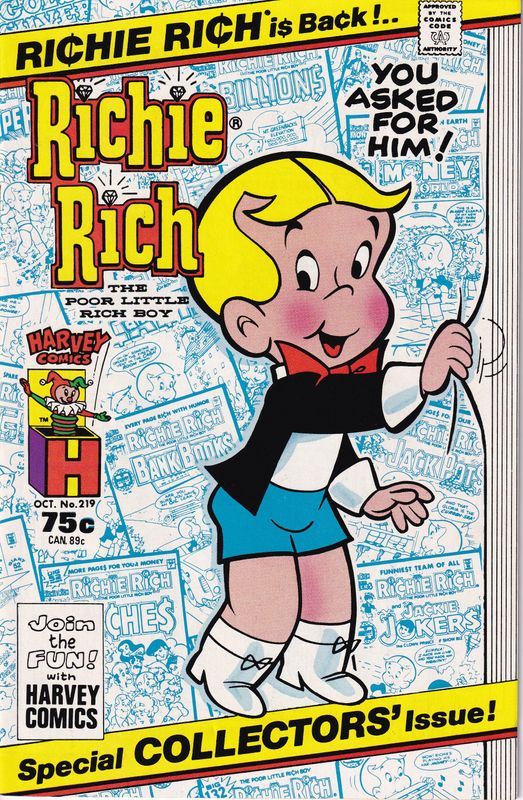 Richie Rich #219 (Harvey Comics, 1986) 1st issue after Harvey hiatus 75¢ cover
