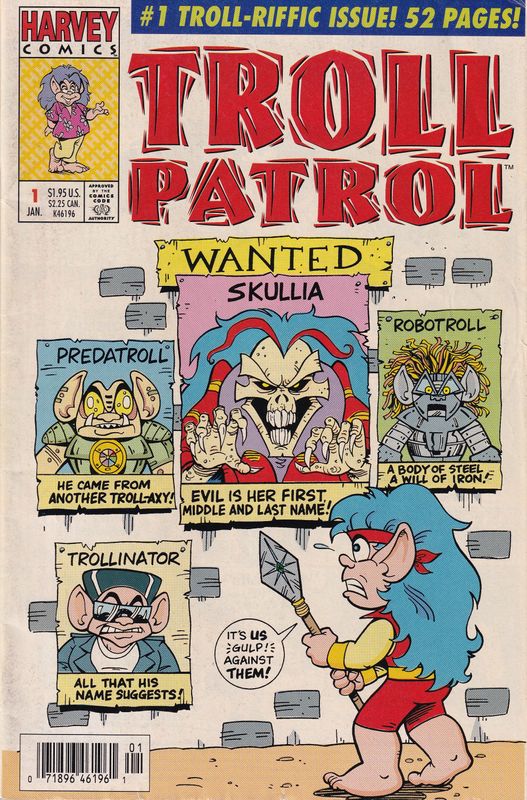 Troll Patrol #1 (Harvey, 1993) - Newsstand Variant, $1.95 cover, Dave Manak art