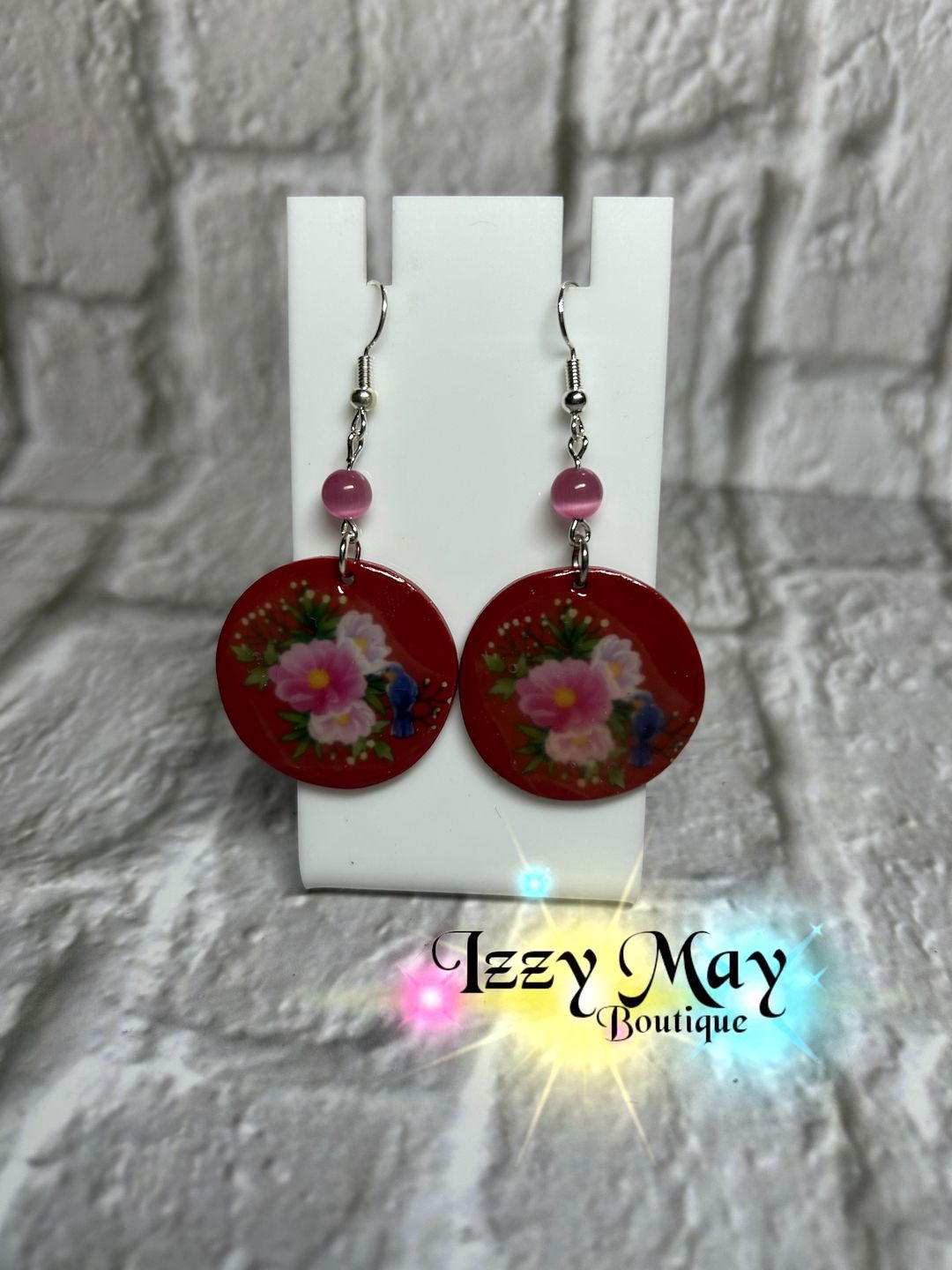 Floral Bluebird Drop Earrings