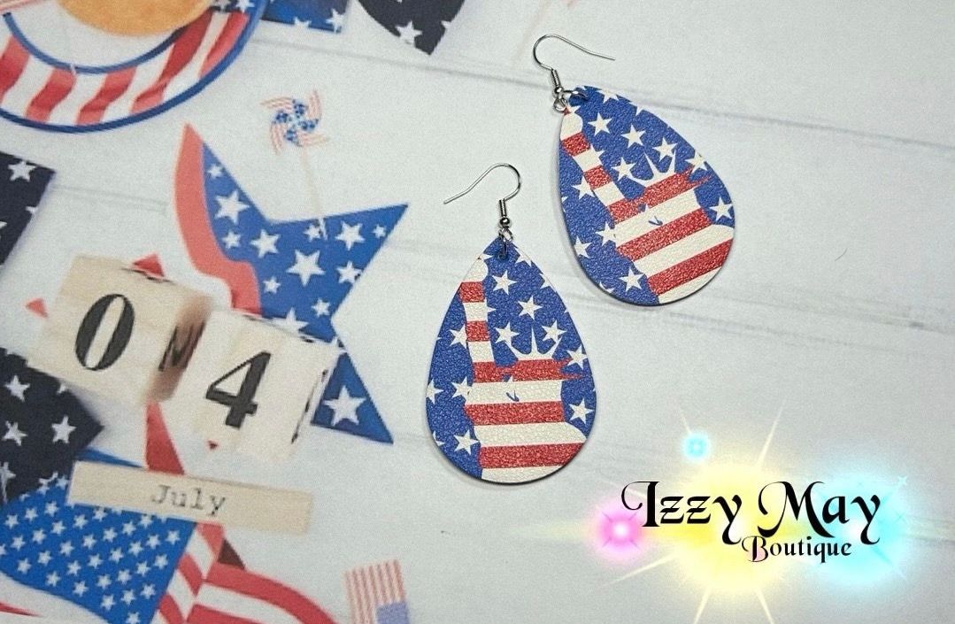Lady Liberty Red, White, and Blue Earrings