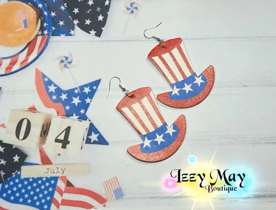 Uncle Sam Hat Earrings
