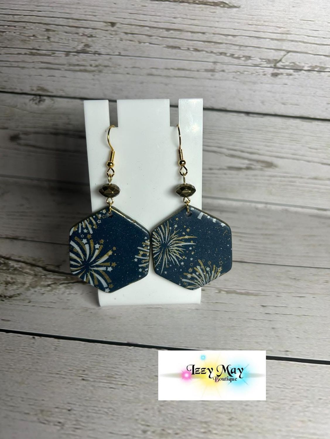 Geometric Hexagon Fireworks Earrings