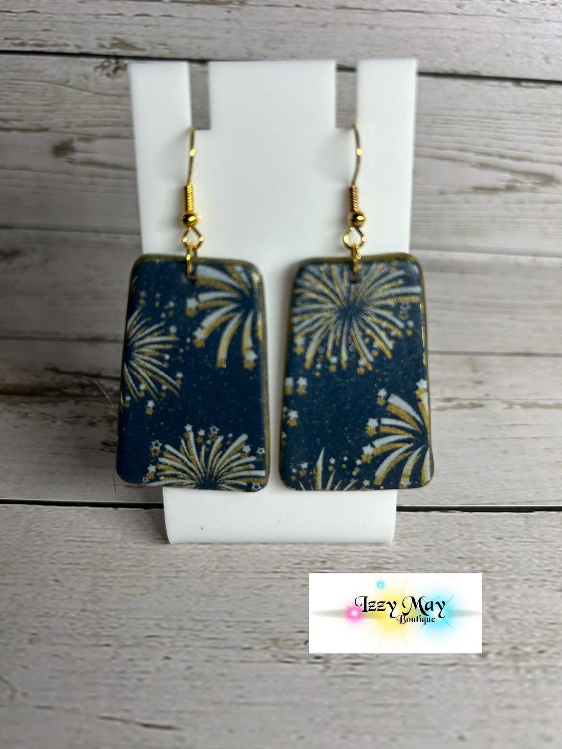 Rectangular Fireworks Earrings