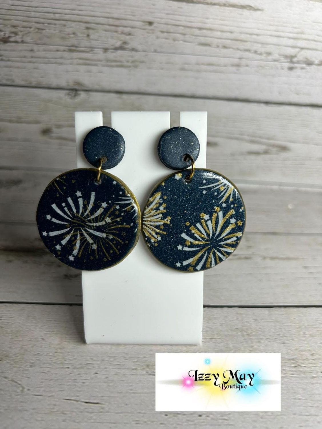 Stud Circle Drop Fireworks Earrings