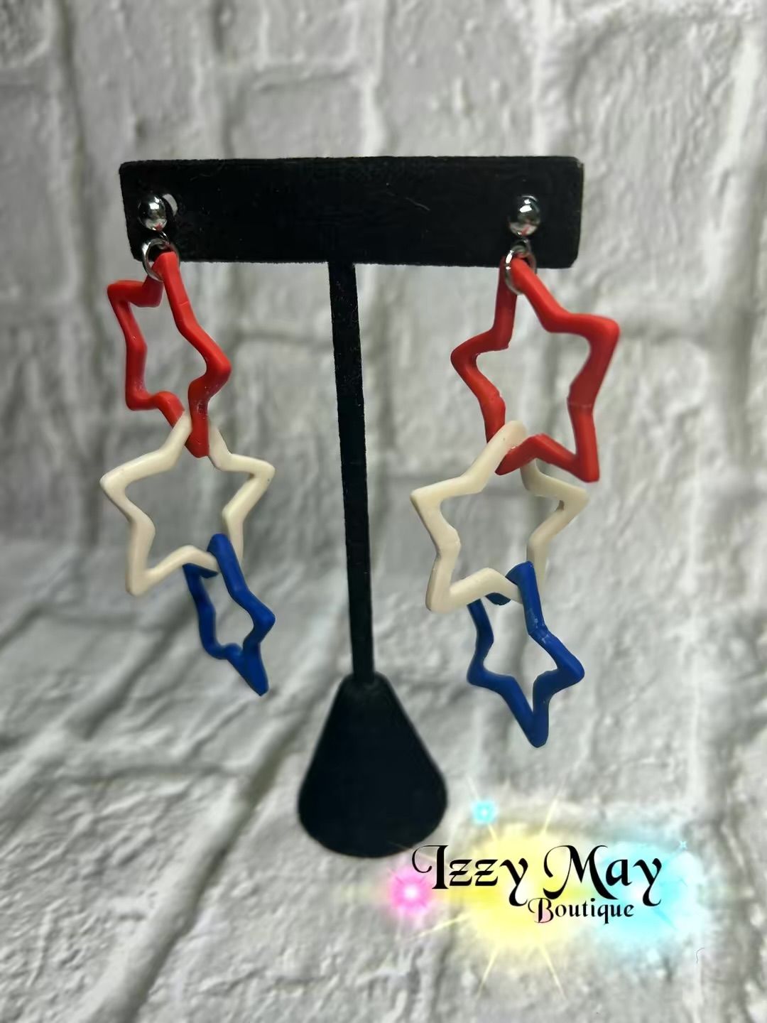 Patriotic Star Link Earrings