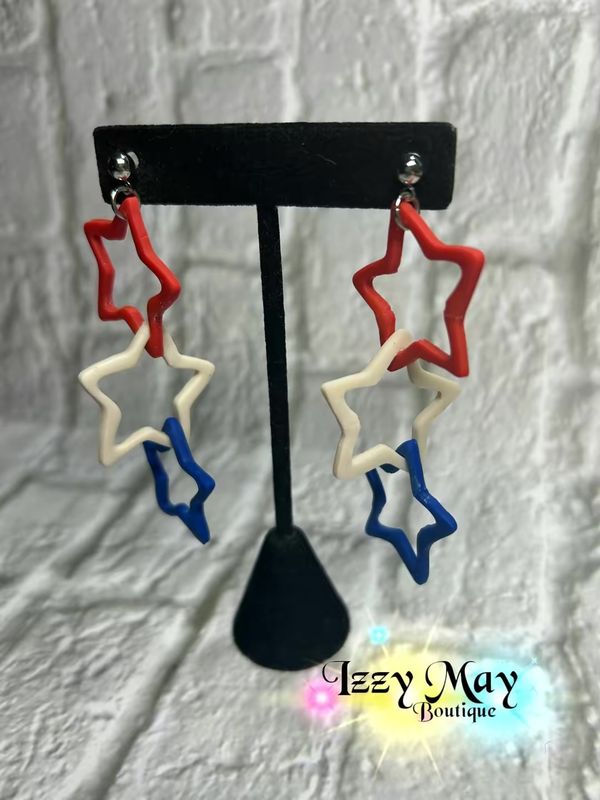 Patriotic Star Link Earrings