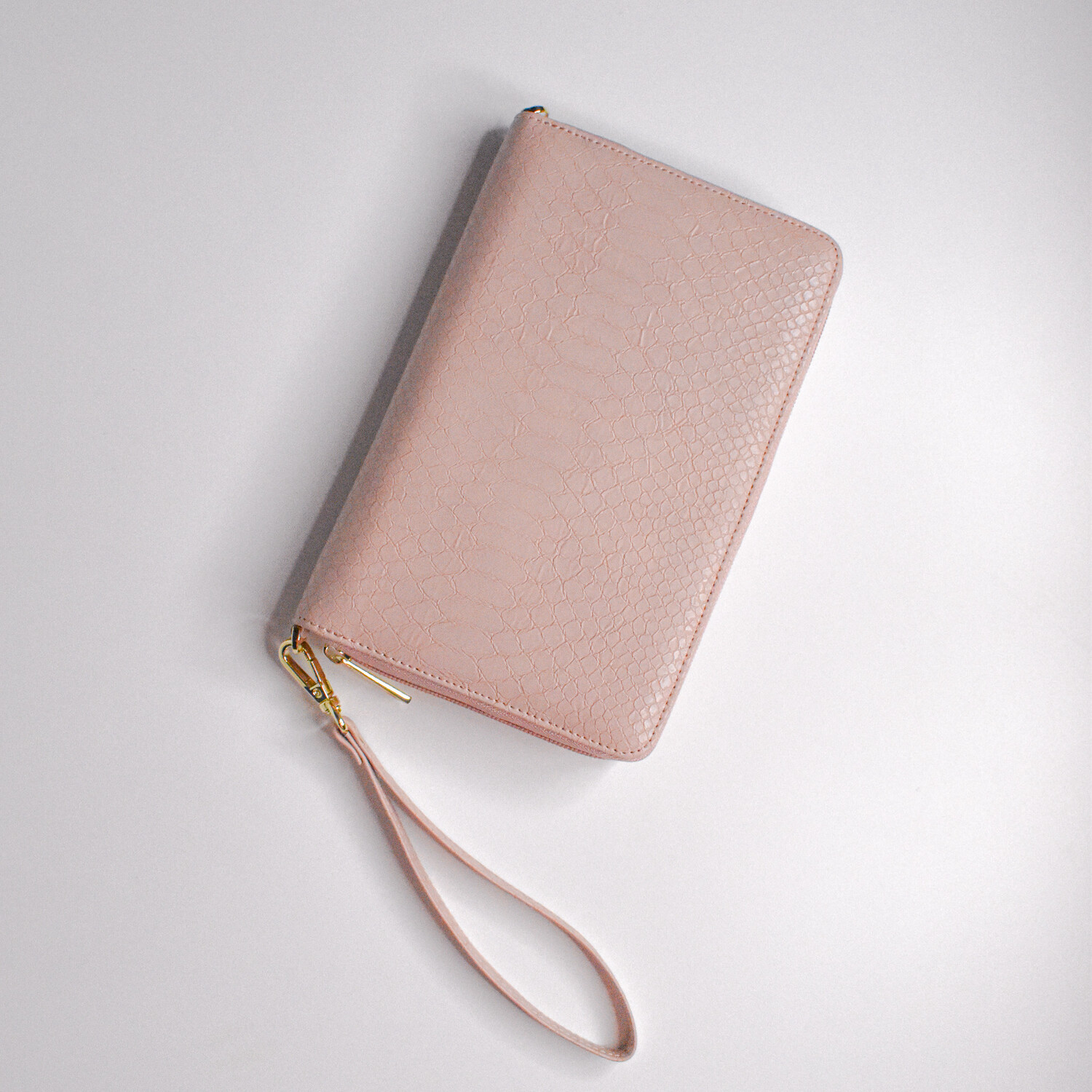 Budget wallet - vegan croco leather - rose