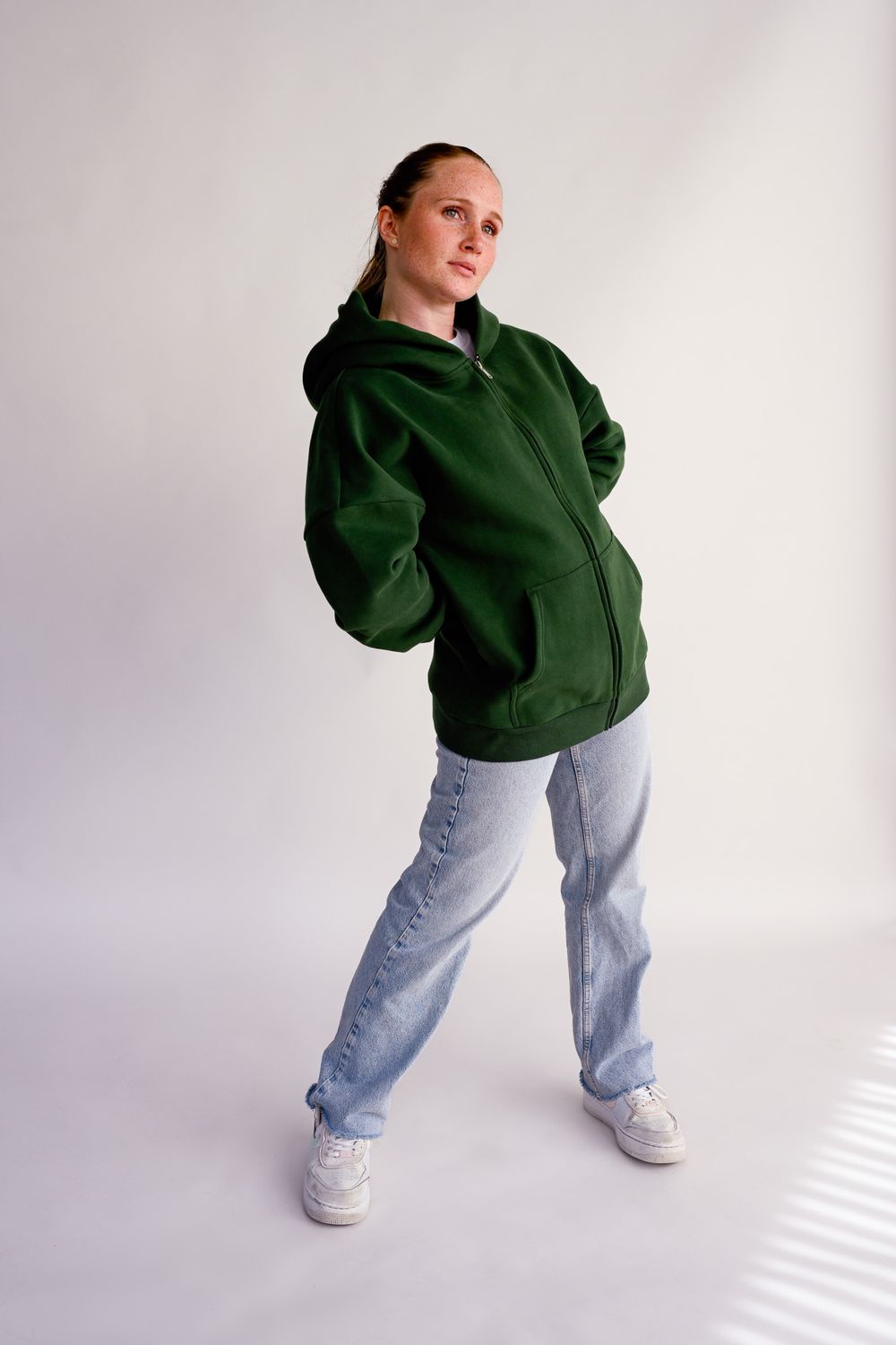 Forest Green - Zipper Hoodie  - Print on demand - Unisex