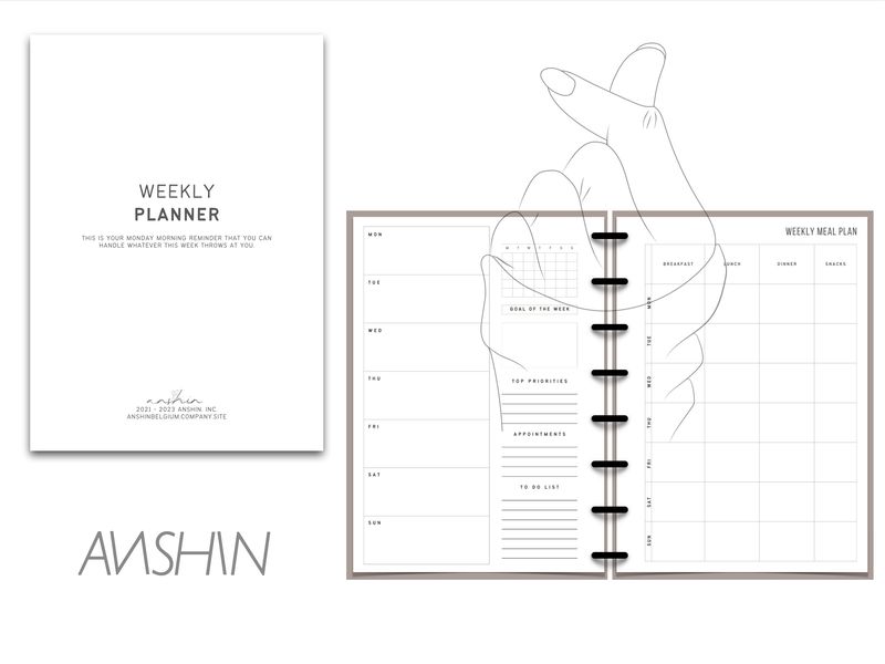 Weekly planner and meal planner bundle (1 kwartaal)