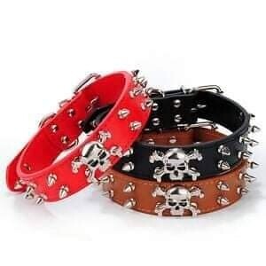 Collier tête mort en cuir Solide et confortable