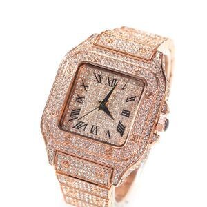 Fashion Watches For Men Hiphop Full Iced Out Watches Gold