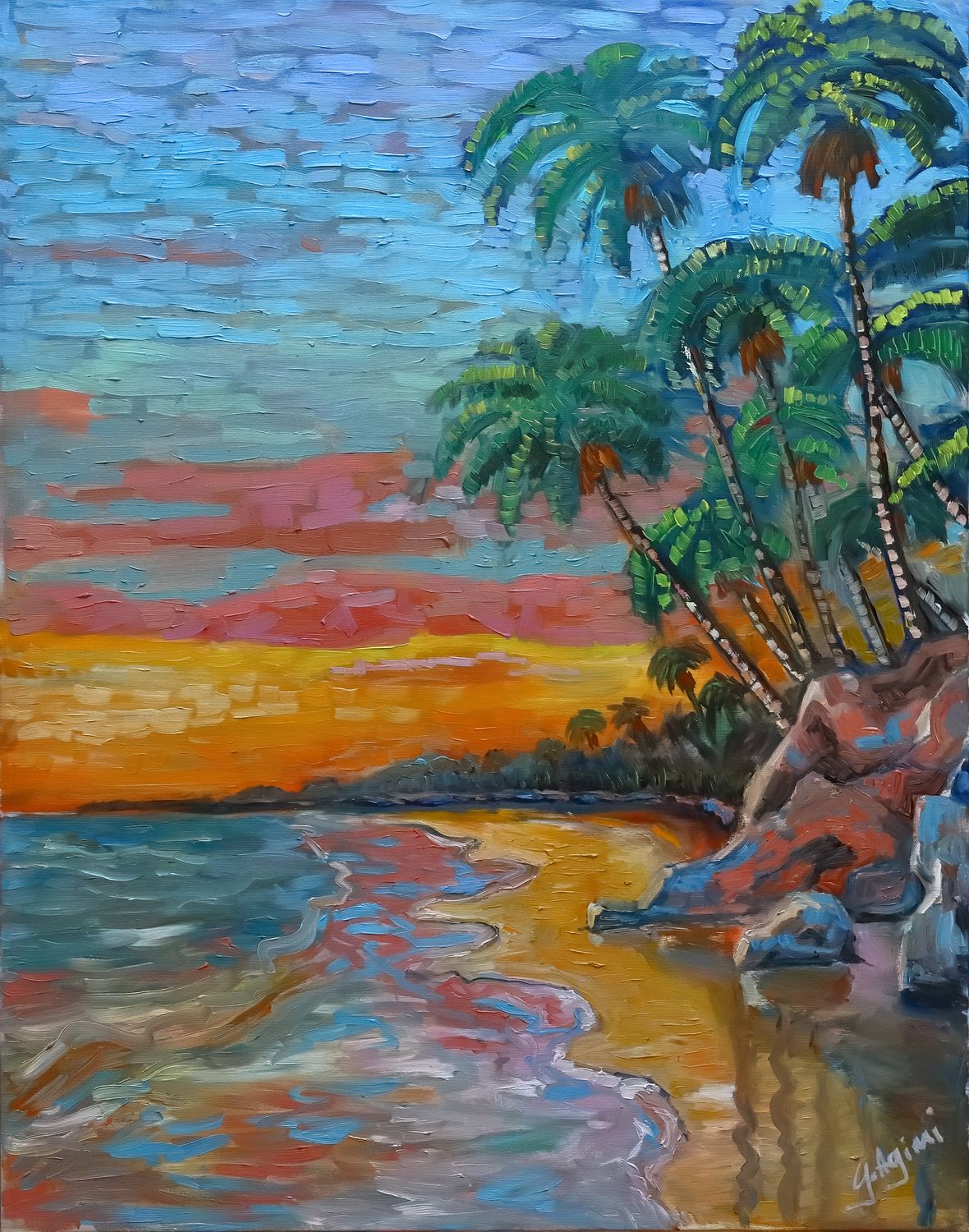 palms on the beach 70x90cm