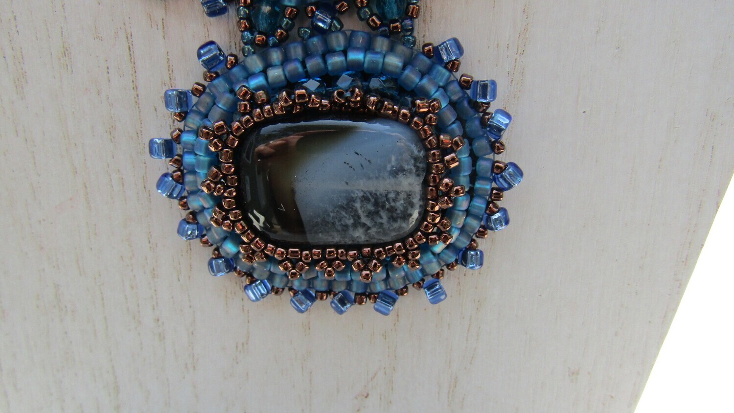 Ocean Blue Druzy Agate Beaded Necklace