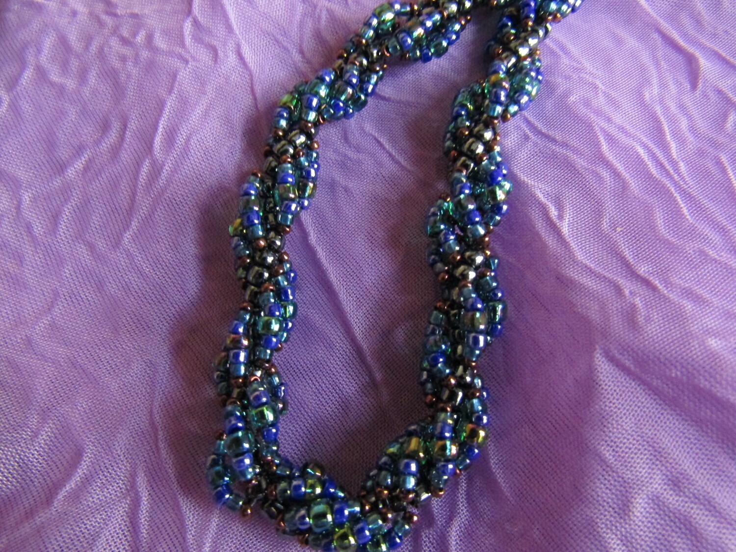 Dark Blue Resin Cabochon Necklace