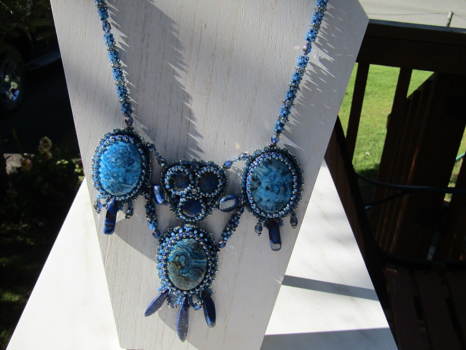 ​Deep Blue right angle weave