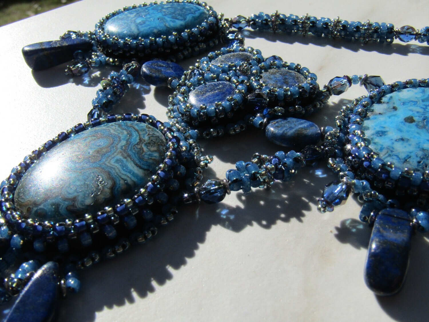 ​Deep Blue right angle weave