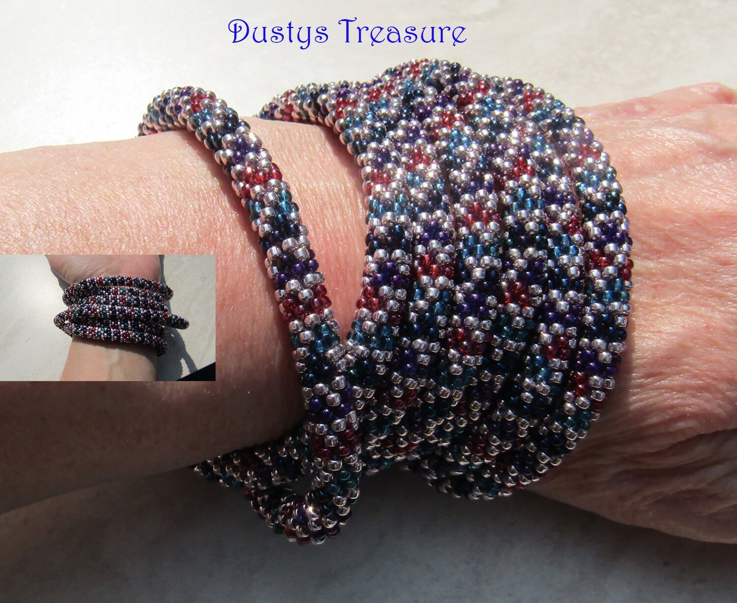 Lavender Dreams 60&quot; bead crochet necklace or braclet
