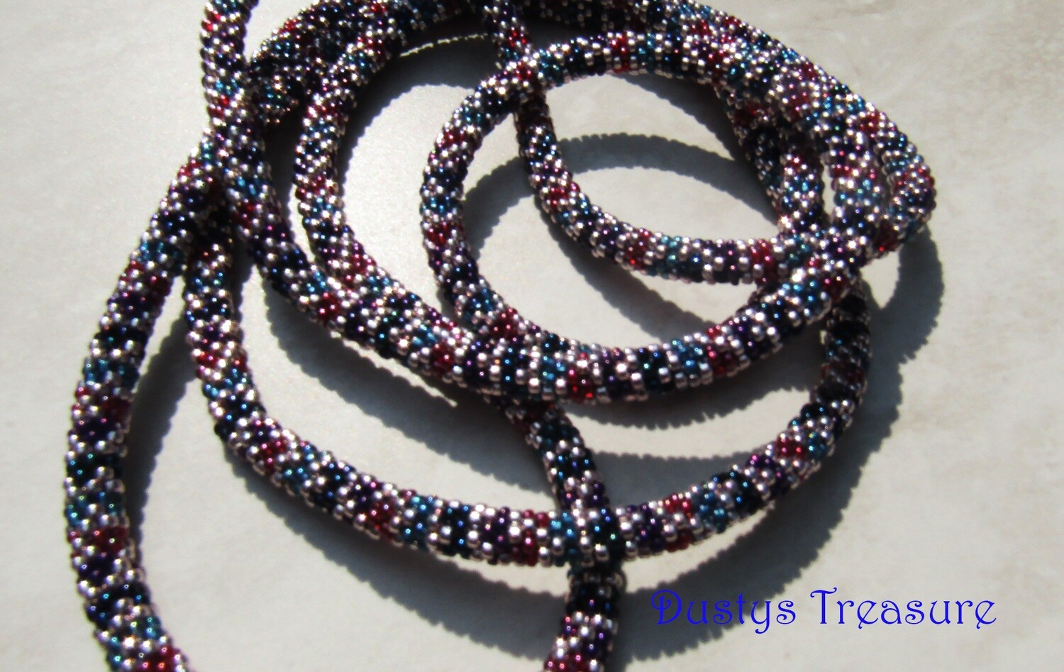 Lavender Dreams 60&quot; bead crochet necklace or braclet