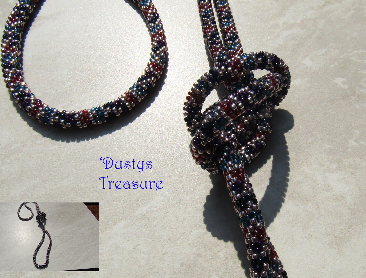 Lavender Dreams 60&quot; bead crochet necklace or braclet