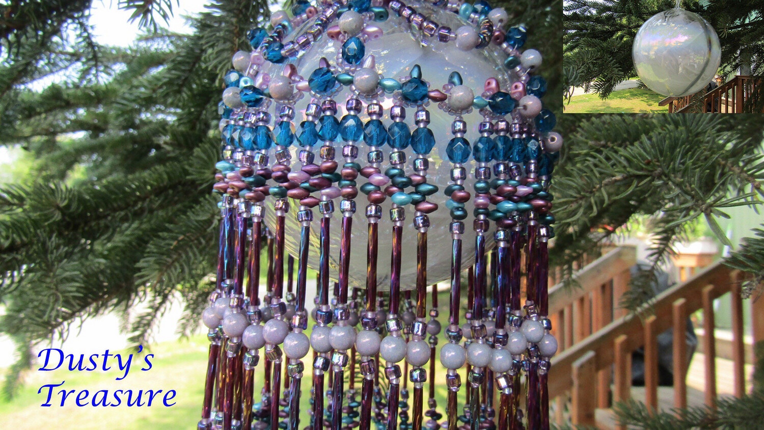 Purple and Blue beaded  Ornament Christmas Cover