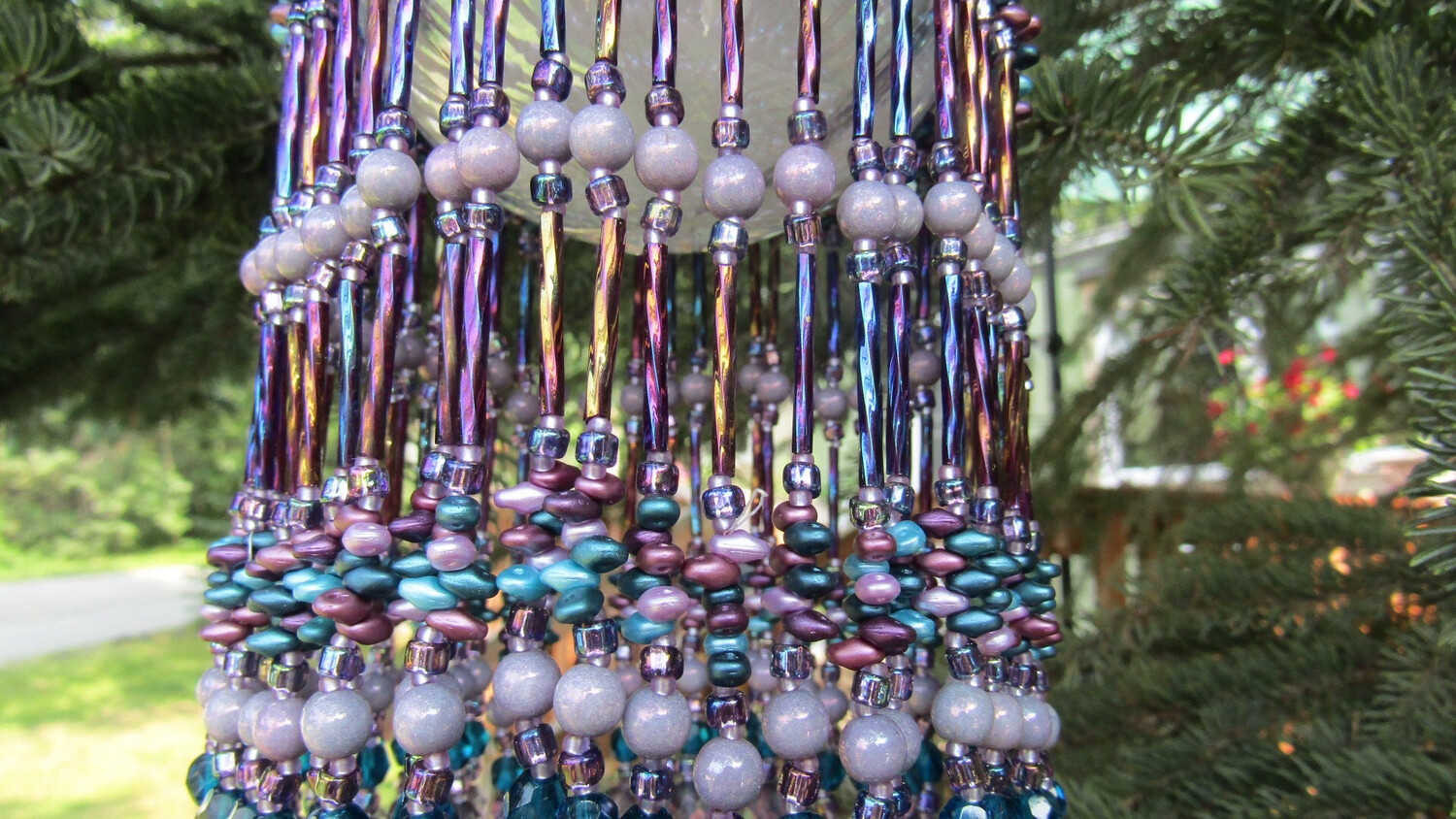 Purple and Blue beaded  Ornament Christmas Cover