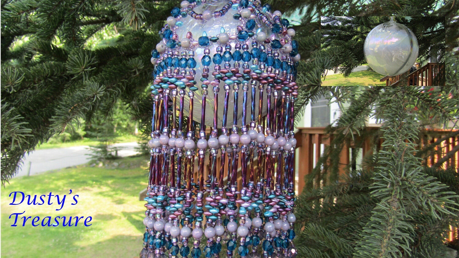Purple and Blue beaded  Ornament Christmas Cover