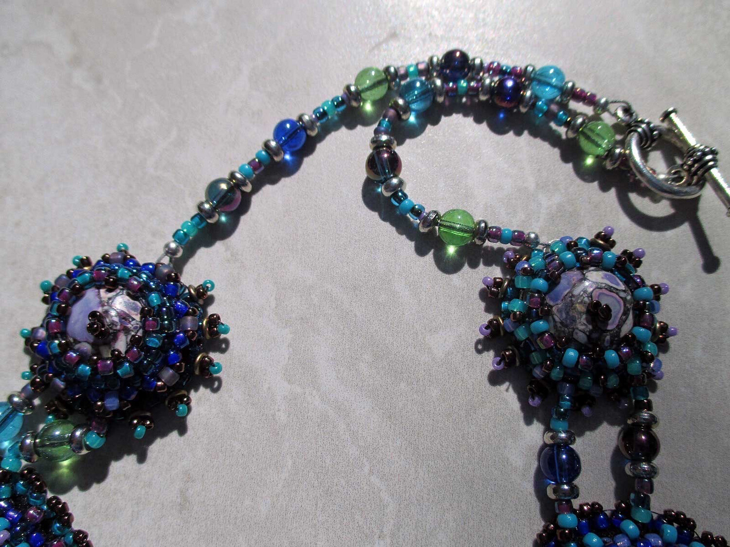 Crazy Crazy Agate Bead Embroidery Necklace