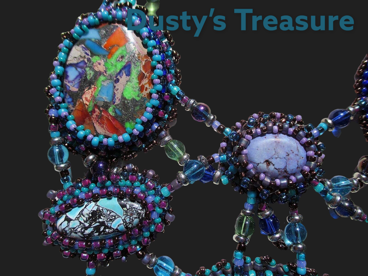 Crazy Crazy Agate Bead Embroidery Necklace