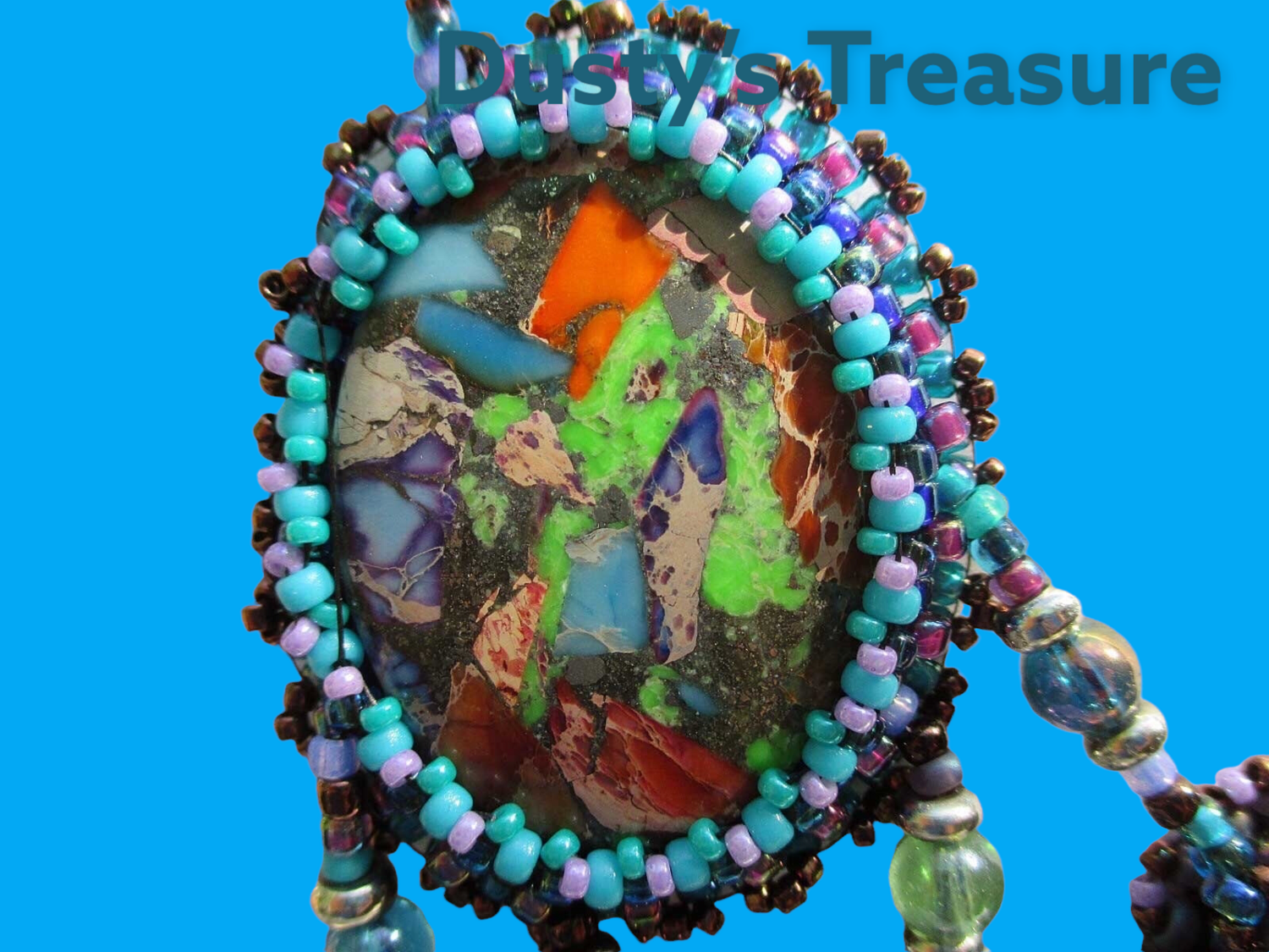 Crazy Crazy Agate Bead Embroidery Necklace