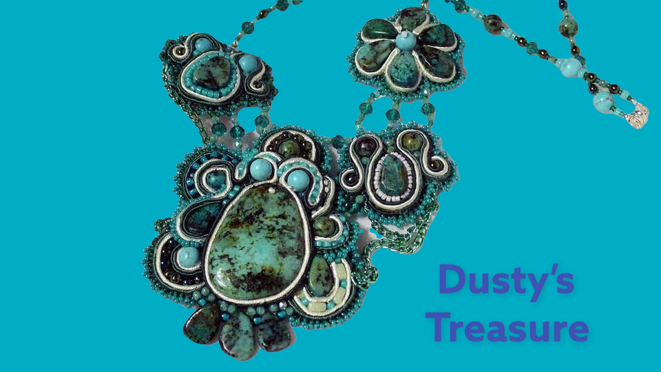 Turquoise Soutache Necklace Beautiful African Turquoise