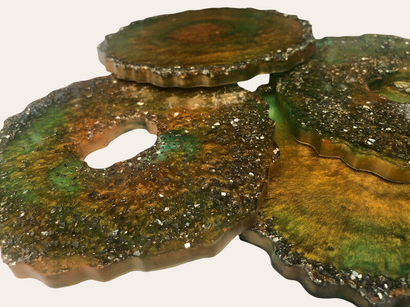 Geode Golden Coaster Set