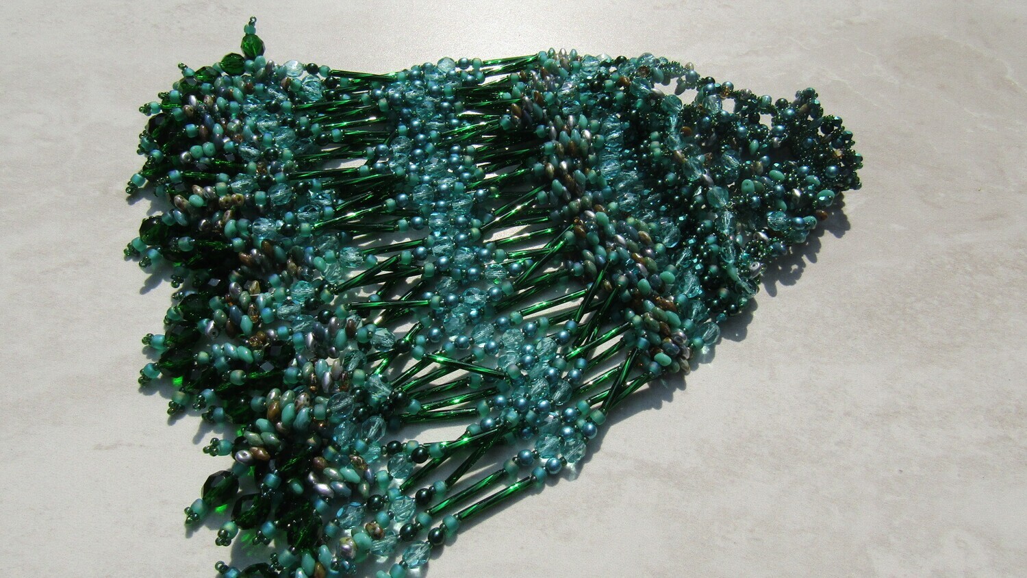 Pine Tree Green Beaded Christmas Ornament Beaded Cover
