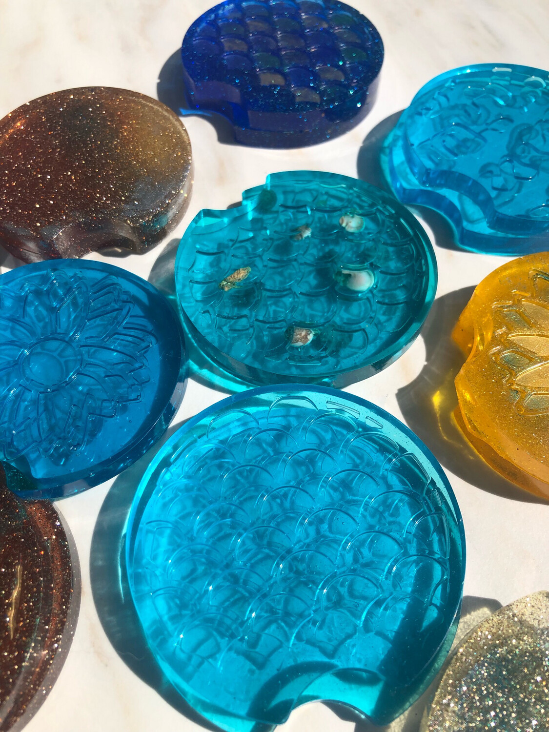Steampunk Square Copper Coaster Set