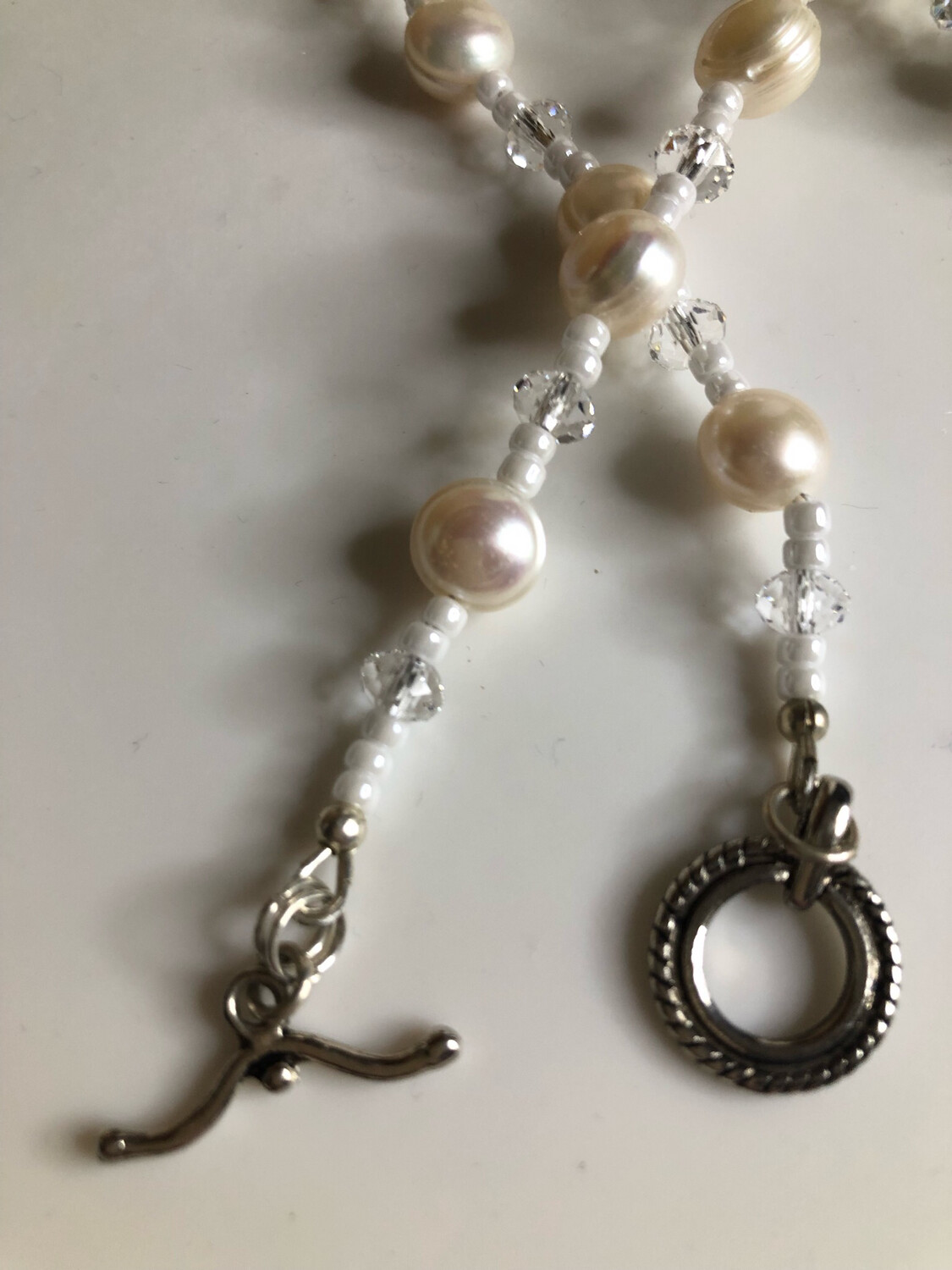 White Doves Bead Embroidery Necklace and Earrings