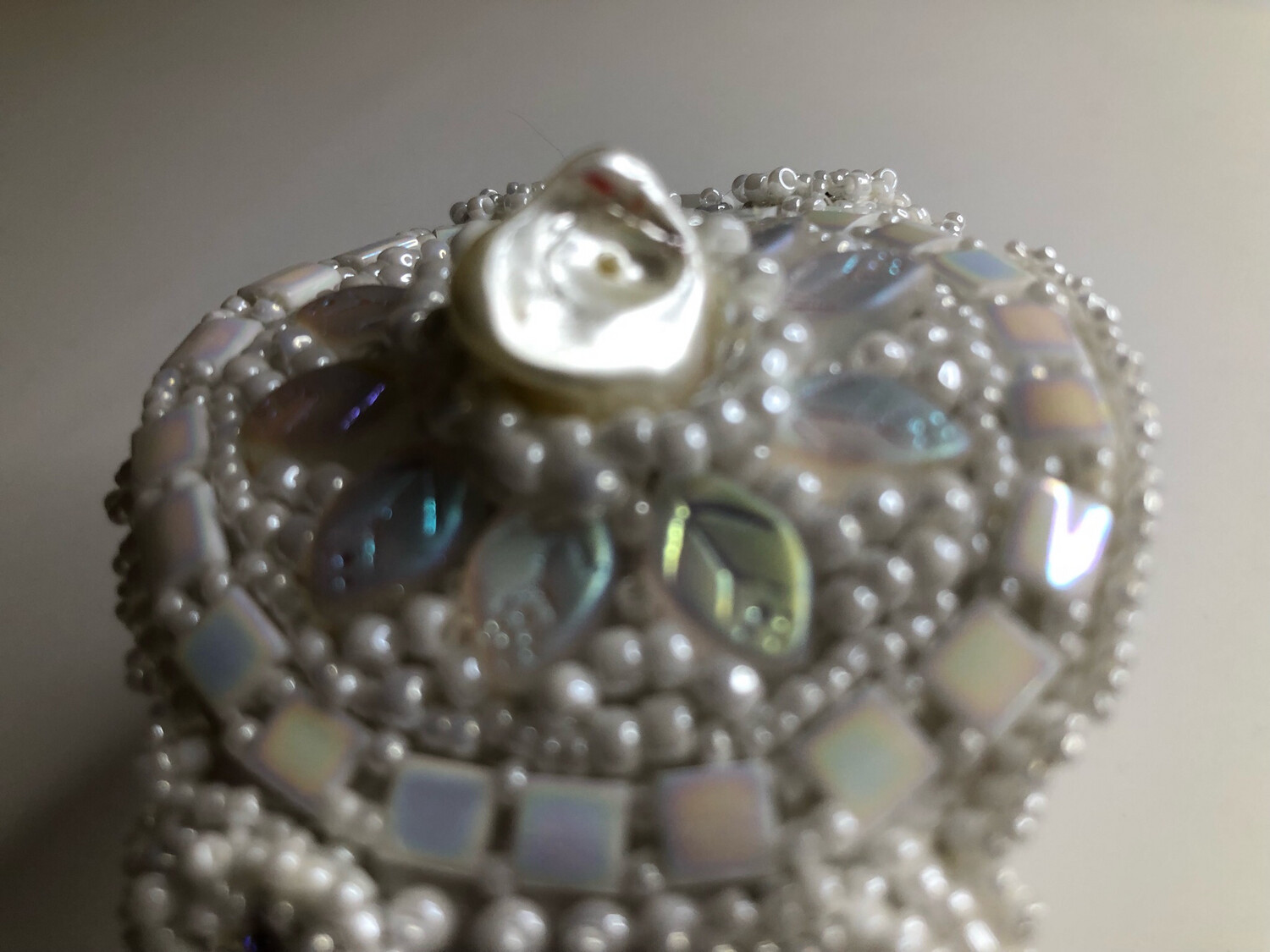 Touch Of Elegance White Cuff With Pearls