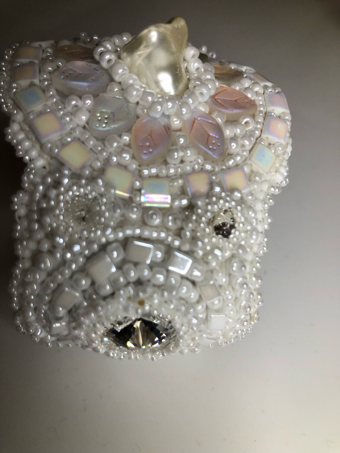 Touch Of Elegance White Cuff With Pearls