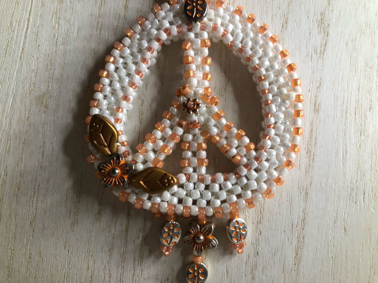 Orange and  White Peace Sign